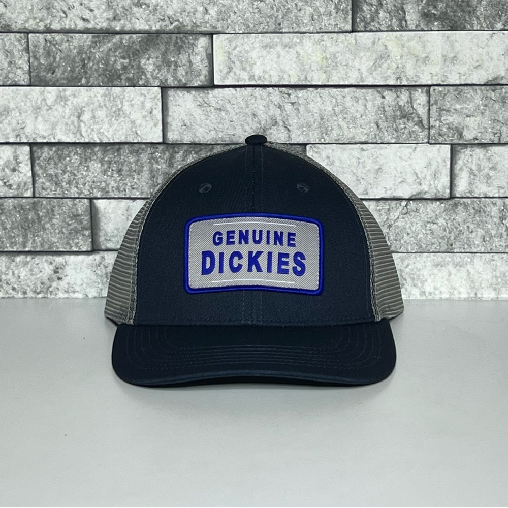 Dickies Mens Snap Back Genuine Dickies Two-Tone Trucker Cap Blue Gray